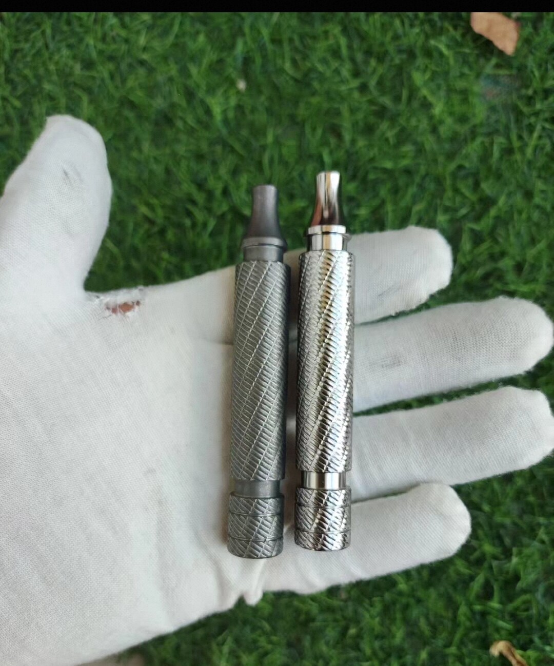 新品抛光钛合金男士安全剃刀柄手动德国老式刮胡刀手柄配件r89r95
