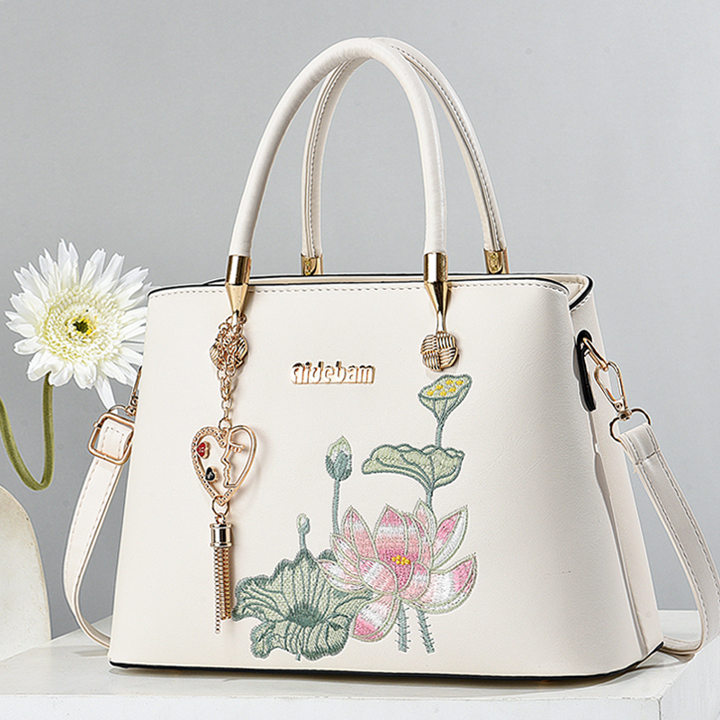 送妈妈包包女包中国风刺绣手提包民族风绣花单肩斜挎手拎女士大包