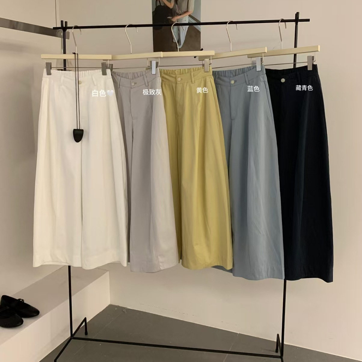 清仓不退换简约高腰显瘦休闲裤女2025夏新款设计感宽松镰刀阔腿裤