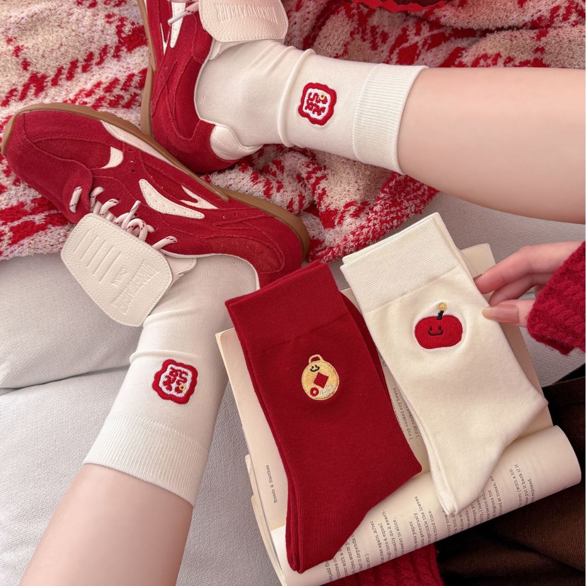 日系百搭无骨堆堆袜女袜子