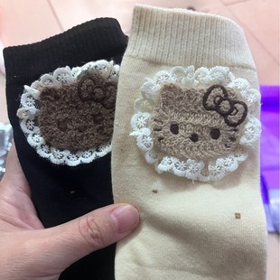 被问爆 Kitty袜～可爱卡通立体玩偶羊毛中筒袜女ins洋气减龄保暖