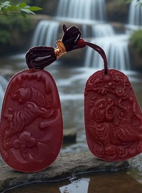 红玉髓虎生肖本命吊坠护身符