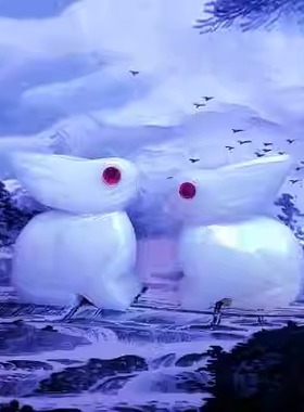 玉兔一对家居属兔吉祥摆件送礼