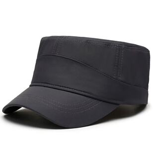 夏季速干平顶帽子男士遮阳防晒帽薄款透气鸭舌帽时尚休闲爸爸帽子