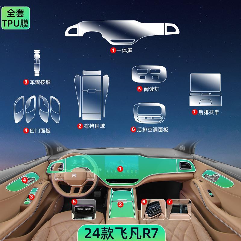 飞凡R7专用中控内饰保护贴膜导航屏幕膜非凡24款汽车内改装23