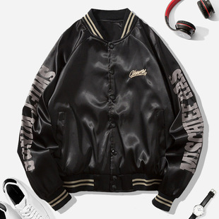 美式 300斤胖子加肥加大夹克春秋款 潮牌机车棒球服 男装 胸围160大码