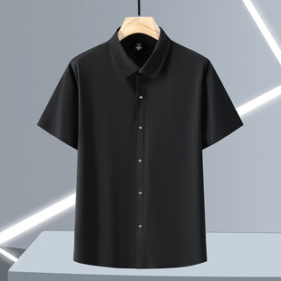 男加大加肥薄9 衬衫 300斤11XL胖人特大码 商务休闲衬衣弹力冰丝短袖