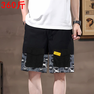 男装 宽松五分裤 ins潮牌工装 男加肥加大休闲短裤 薄 裤 300斤胖子大码
