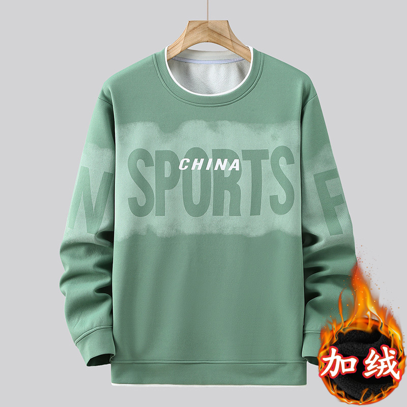 350斤+青年胖男孩加绒卫衣男大码