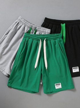 370斤超大码男裤夏季薄款宽松肥佬沙滩裤潮胖子休闲短裤运动5分裤