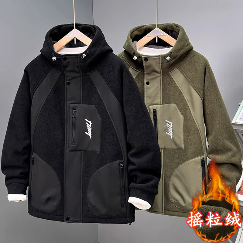 370斤177cm胸围超大码摇粒绒外套