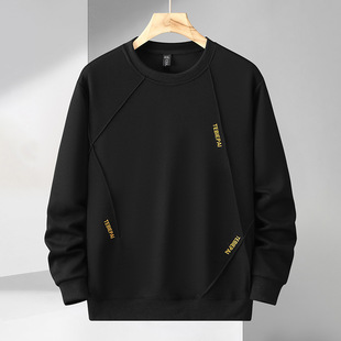 长袖 潮胖子T恤男特大码 宽松 加肥加大卫衣男春秋季 350斤大肚子男装