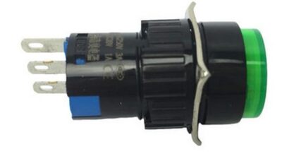 上海森奥 SA16-11D LA16Y 平钮带灯自复位 按钮开关 5只脚红绿黄