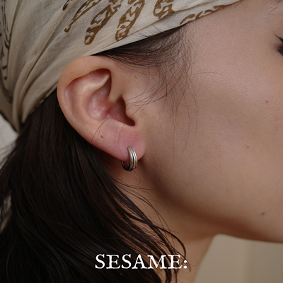 「新年礼物」精致有型！925银镀白金黄金几何耳扣高级通勤素圈小