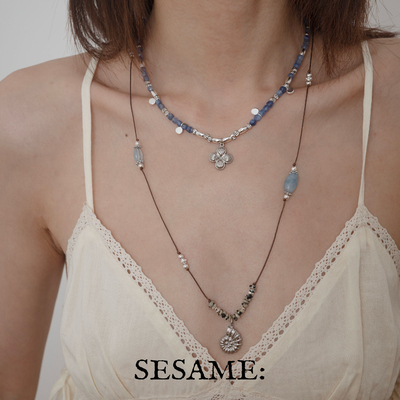 幸运四叶草天然石项链