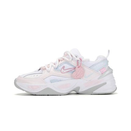 【定制球鞋】NIKE耐克 M2K Tekno 元气少女灰粉缓震耐磨老爹鞋