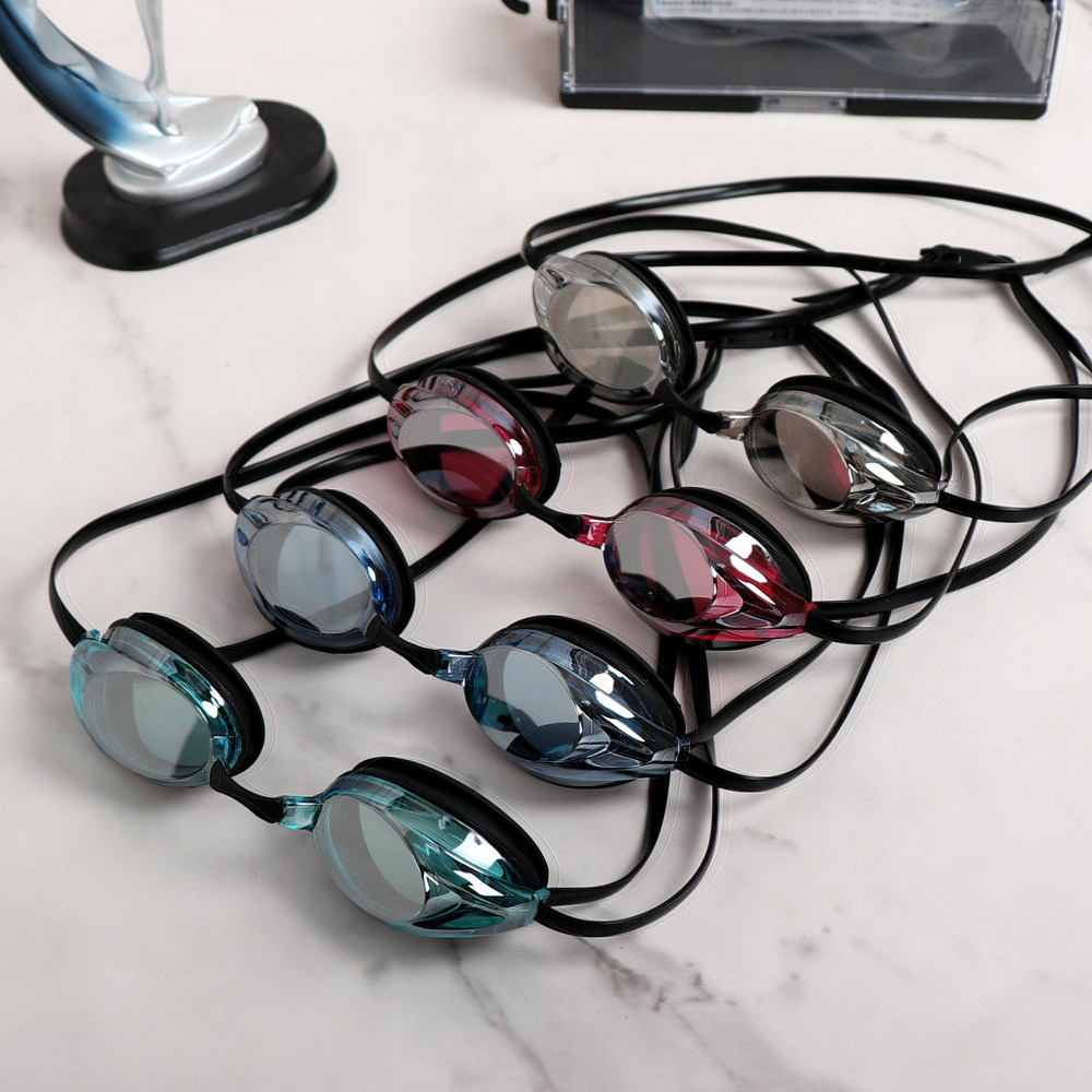 批发新款专业竞速泳镜男女士成人高清防水防雾电镀膜比赛游泳眼镜