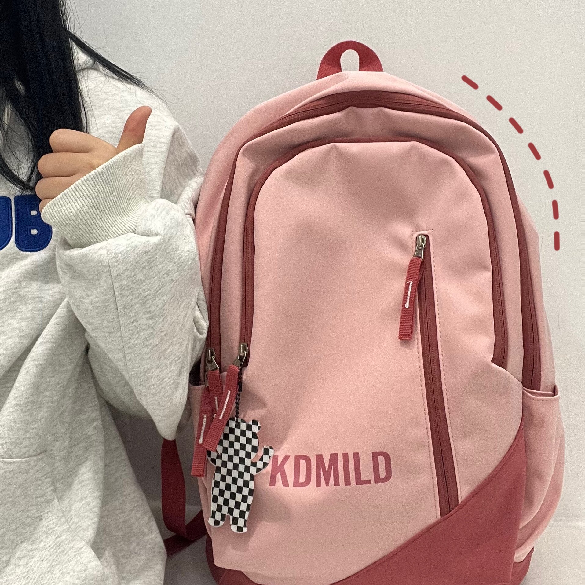 高颜值书包女初中高中生简约大容量双肩包韩版ins百搭大学生背包