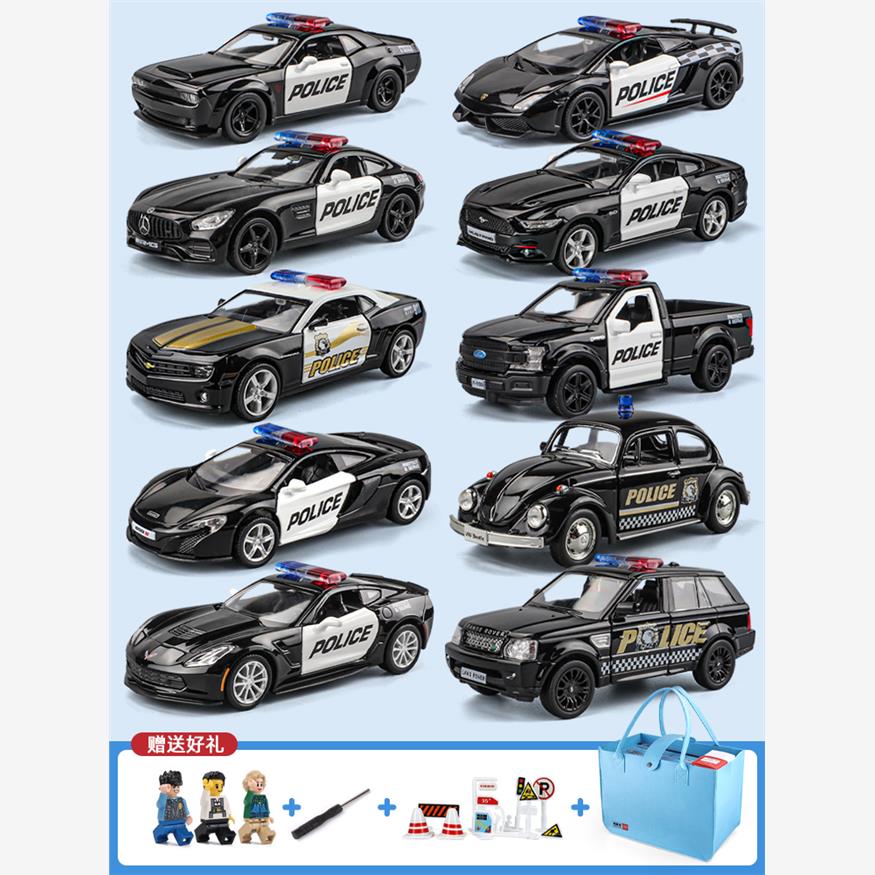 正版合金警察车小汽车模