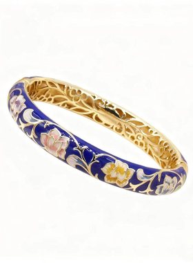 景区热销同款北京传统铜胎景泰蓝圆形复古时尚送自己亲朋闺蜜礼物