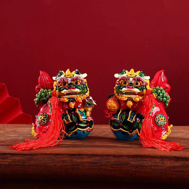 北京景区热销故宫颐和园文创对狮装饰摆件招财好运装饰品礼物