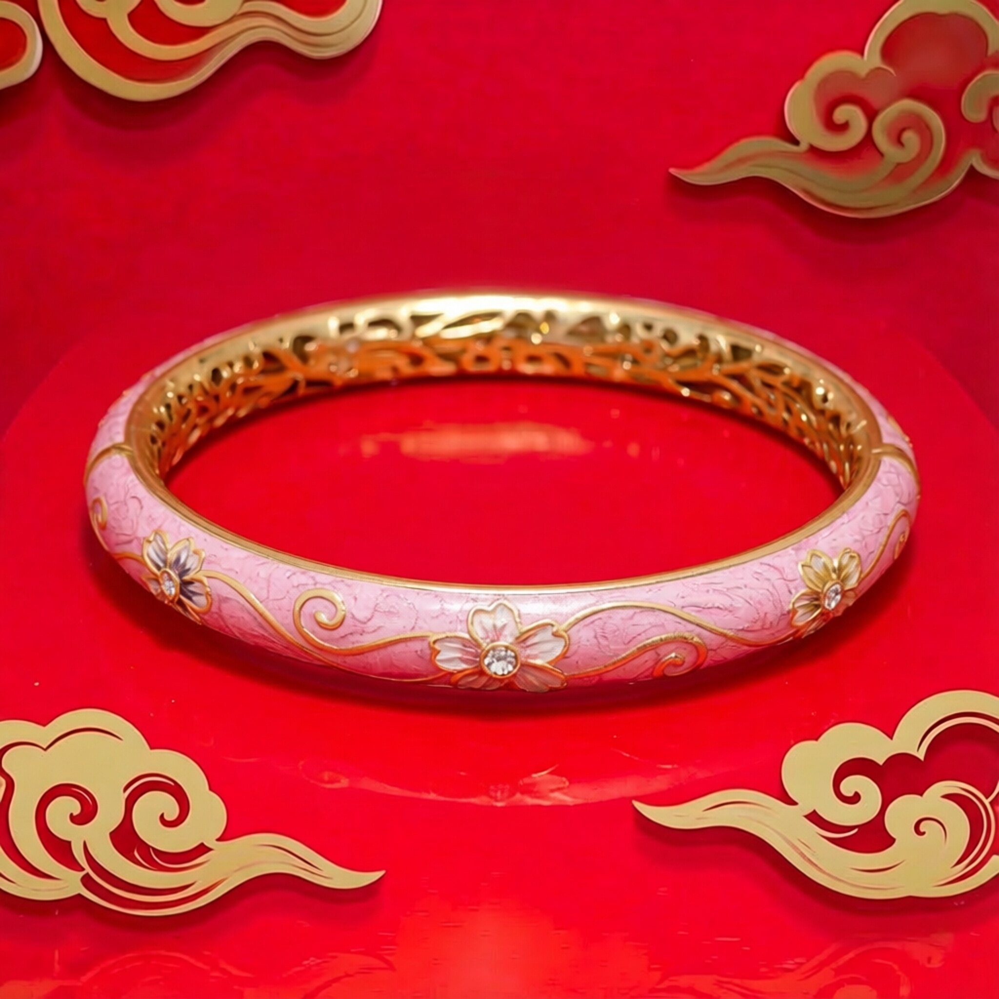 北京铜胎景泰蓝小主童款掐丝珐琅彩镀金时尚中国风繁花北京礼物