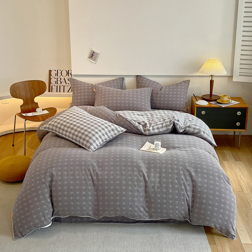 A类全棉双层纱四件套无印水洗棉