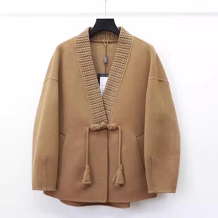 短款 简单大气时尚 宽松绵羊毛双面羊绒大衣女 经典 5090秋冬2025新款