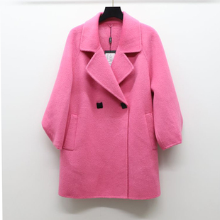 5928新款 路姆西骆驼绒绵羊毛双面羊绒中长大衣外套女3QR 2025冬季