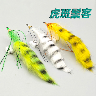 虎斑鬃客饰带钩 Zonker飞钓路亚飞蝇钩1/0# 鳟鱼鲑鱼狗鱼鲈鱼
