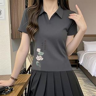外贸高端女装 100%纯棉短袖 清仓捡漏 夏季 翻领上衣潮 T恤时尚 POLO衫