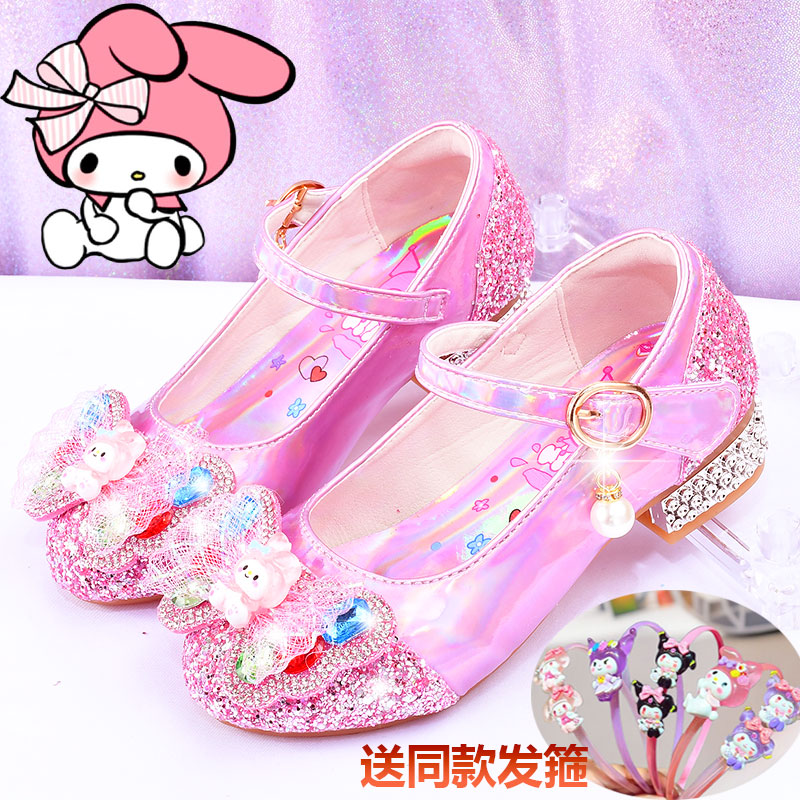 粉色美乐蒂公主鞋软底防滑高跟鞋