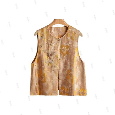 桑蚕丝｜新中式国风真丝马甲女短款外搭马夹C-001M7329