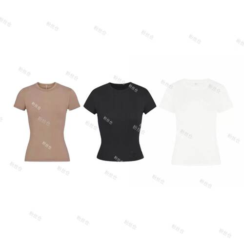 skims金卡戴珊T恤短袖弹力修身圆领打底衣C-001M7210