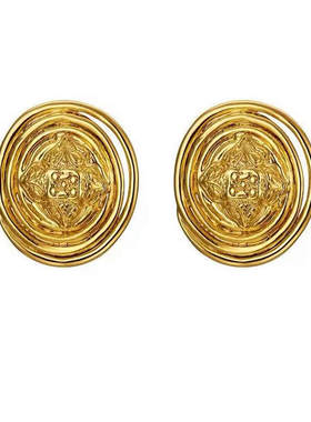 【线下1350¥】高叶同款「霍普金斯」金色复古几何耳钉C-001M6657