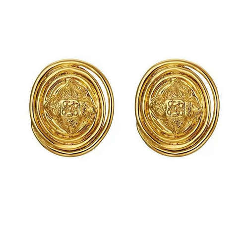 【线下1350¥】高叶同款「霍普金斯」金色复古几何耳钉C-001M6657