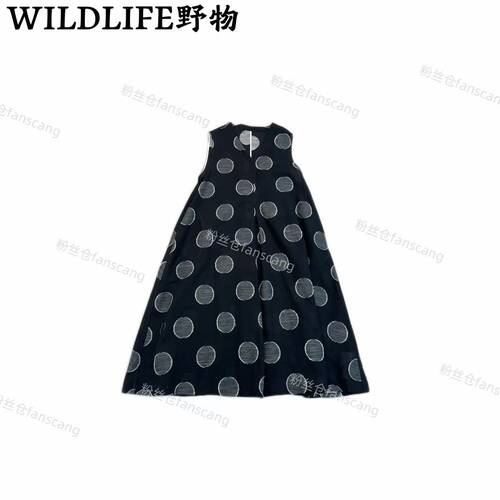 WILDLIFE｜亚麻黑色波点背心裙C-001M7574