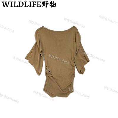 WILDLIFE｜针织显瘦斜肩上衣+蕾丝半裙C-001M7580