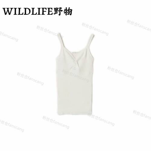 WILDLIFE｜镂空背心立体V领花边网面吊带C-001M7496