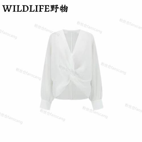 WILDLIFE｜度假风V领扭结设计衬衣C-001M7521