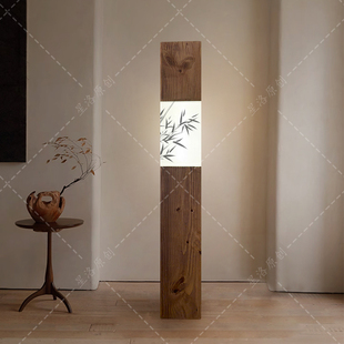 宋代美学客厅实木落地灯中古风酒店大厅沙发边立式卧室茶室氛围灯