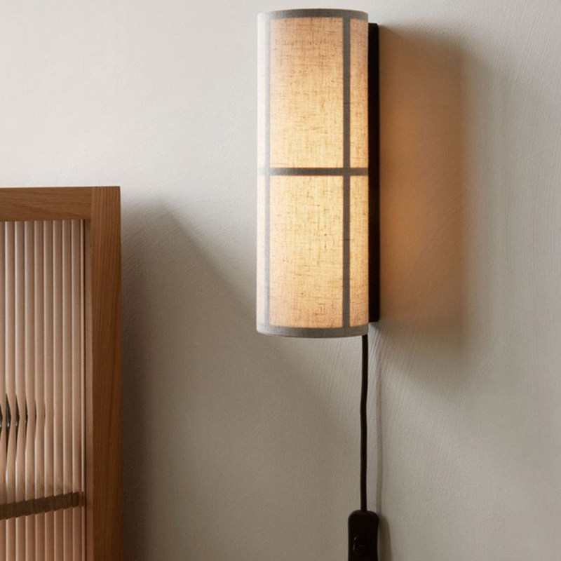 日式布艺壁灯设计师简约客厅卧室床头过道灯侘寂风民宿氛围壁灯