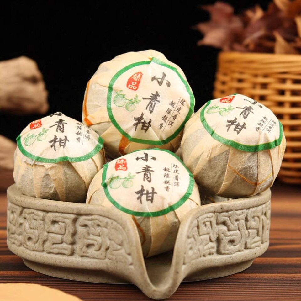 2018年云南普洱茶新会小青柑陈皮普洱熟茶500g散装小青柑普洱浓茶
