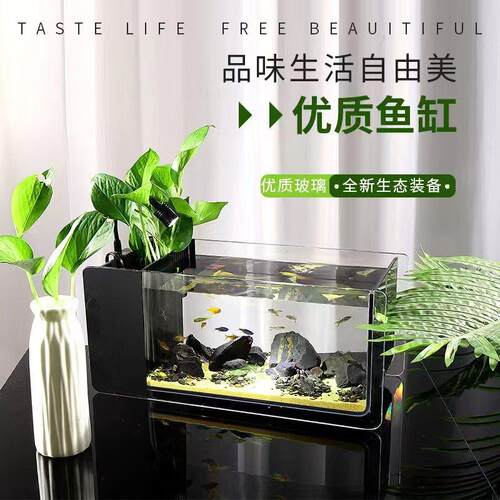 精美小型桌面溪流缸办公桌鱼缸