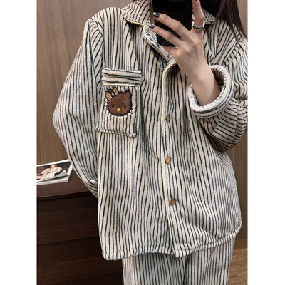 日系卡通凯蒂猫加厚加绒睡衣女
