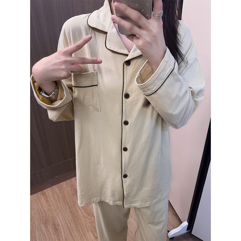 日系简约纯棉睡衣男女士