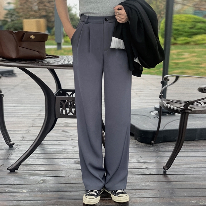 新品垂坠感拖地裤高腰加长裤子