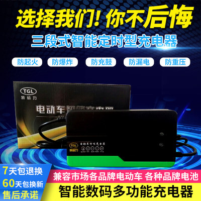 电动车充电器48V20AH12A60V64V68V72V80V84V96V108V120伏欧派绿驹