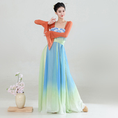 古典舞蹈服女飘逸身韵练功服艺考中国风连衣裙长款 古风汉唐舞蹈服