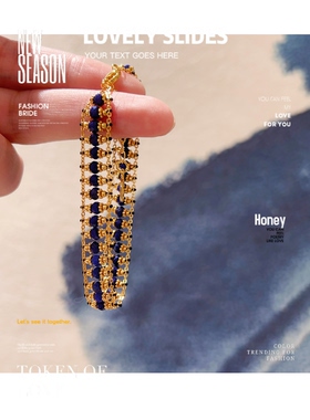 青金石算盘珠手链宽版高保色